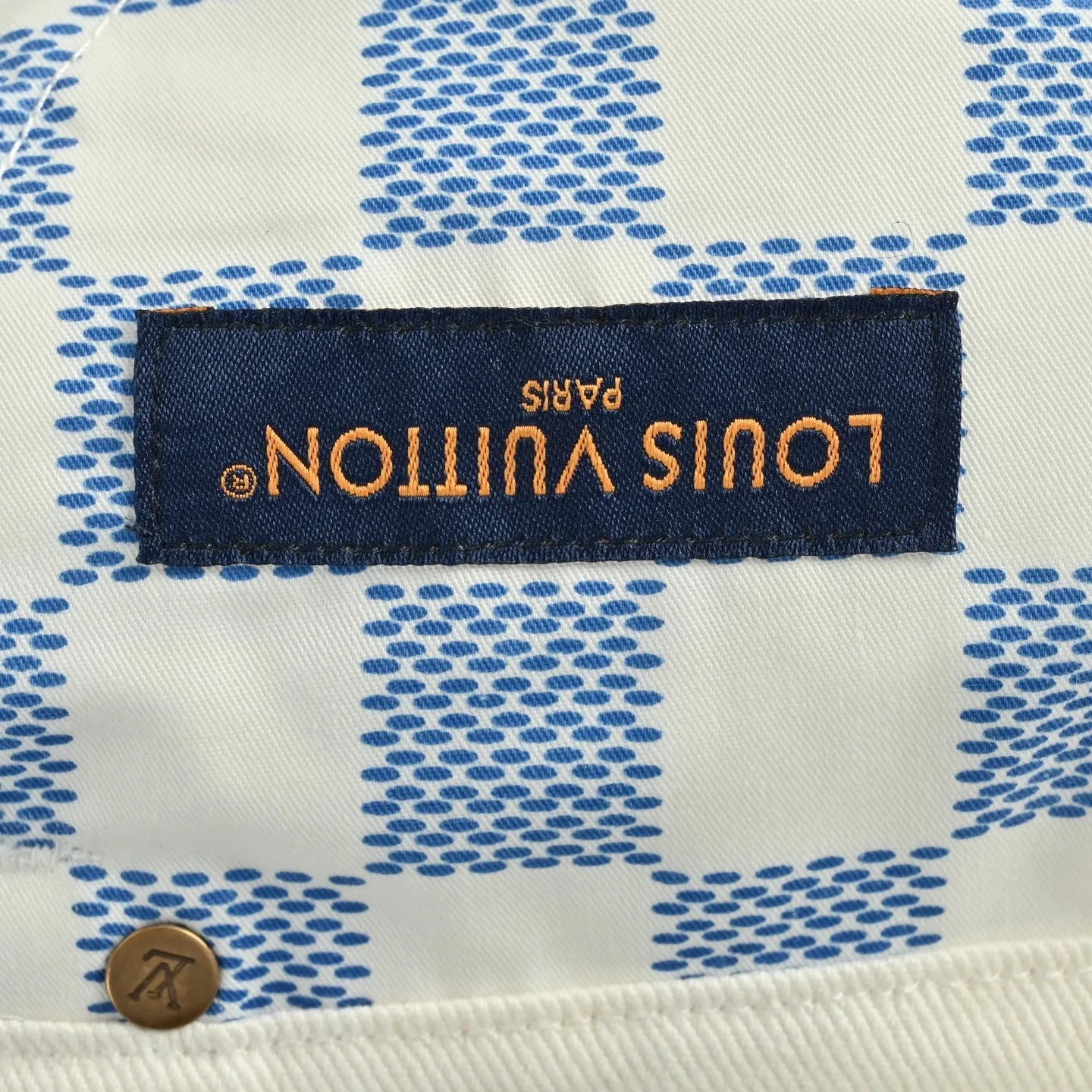 Louis Vuitton/Louis Vuitton 25ss denim shorts with embroidered logo on the back pocket